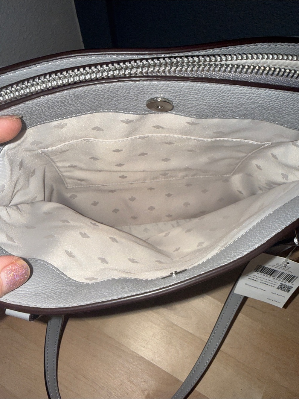 kate spade light gray pebbled leather tote - Picture 10 of 12